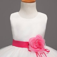 Vestido Pétalas - Rosa e Branco - comprar online