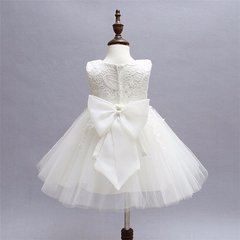 Vestido Renda Menina - Branco e Rosa -  Claraju Importados