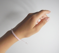 Pulsera Macrame rosa con bolitas - comprar online