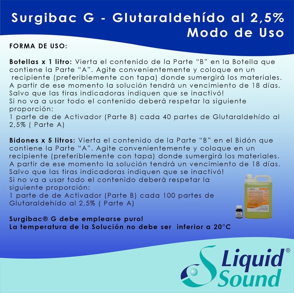 Desinfectante Surgibac PA Plus. Ácido peracético peróxido de hidró