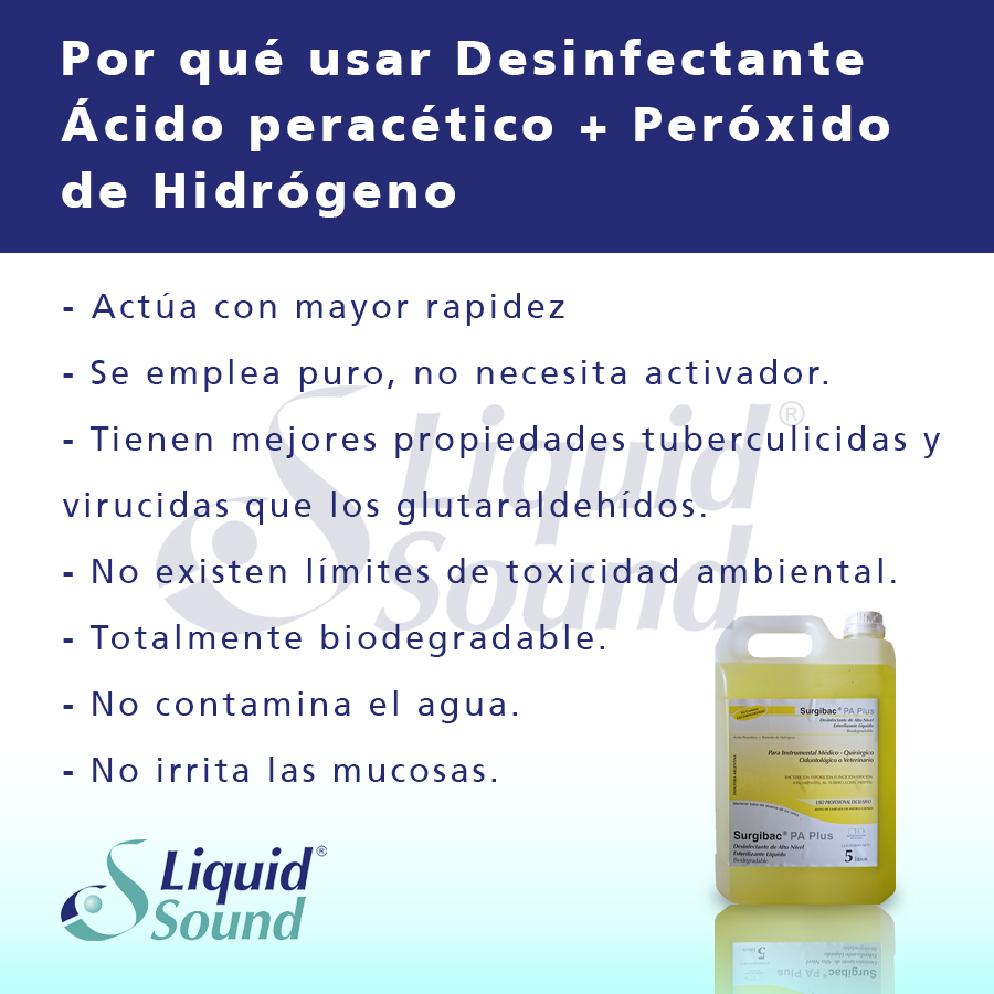 Desinfectante Surgibac PA Plus. Ácido peracético peróxido de hidró