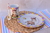 SET Jarrito doble cafe + Plato postre 19cm - Porcelana "DISEÑO CAMPO" - tienda online