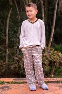 420003 - Pijama Elefante Longo Masculino Infantil - Modelo Família