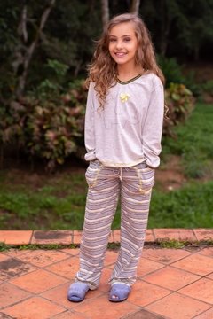520005 - Pijama Elefante Longo Feminino Infantil - Modelo Família