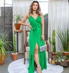 Vestido de alça transpassado envelope verde Click da Moda RP