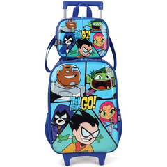 Kit Mochila Rodinhas e Lancheira Teen Titans Go Azul IC39702TG - Luxcel 2024