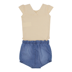 Conjunto Baby Body e Tapa Fralda Jeans Bordado 12308 - Paraíso - loja online