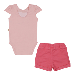 Conjunto Bebê Body e Short Goiaba 12391 - Paraíso - comprar online