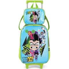 Kit Mochila Rodinhas e Lancheira Teen Titans Go Verde IC39702TG - Luxcel 2024