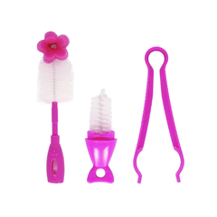 Kit Escova e Pinça para Mamadeira - Rosa - Buba - comprar online