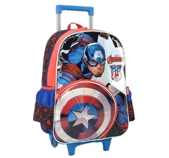 Mochila com Rodinhas Capitão América Marvel com Escudo - Luxcel