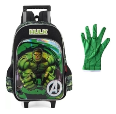 Mochila com Rodinhas Hulk com Luva - Luxcel