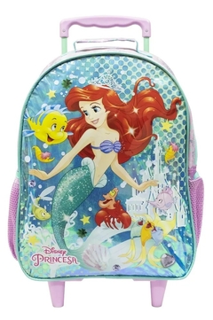 Mochila com Rodinhas 14 Princesa Ariel Pequena Sereia 11081 - Xeryus