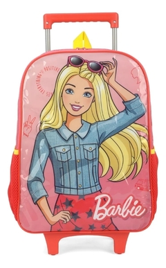 Mochila com Rodinhas Barbie Vermelha - Luxcel