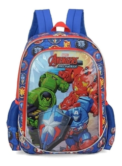 Mochila Escolar Avengers Azul - Luxcel