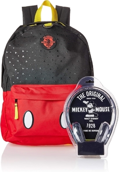 Mochila Escolar Disney Vintage Mickey com Fone de Ouvido - Dermiwil - DecorToys Presentes & Brinquedos