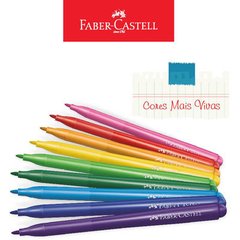 Caneta Hidrográfica 24 Cores Vai e Vem - Faber-Castell - DecorToys Presentes & Brinquedos