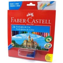 Lápis De Cor Sextavado 24 Cores + Apontador - Faber Castell