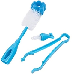 Kit Escova e Pinça para Mamadeira - Azul - Buba