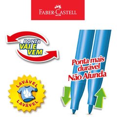 Caneta Hidrográfica 24 Cores Vai e Vem - Faber-Castell - loja online