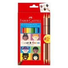 Lapis De Cor 12 Cores Ecolapis e 3 Caras Cores Faber Castell