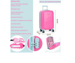 Mala de Viagem Pequena de Bordo Rosa da Barbie - Luxcel
