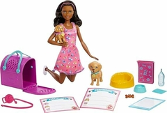 Barbie Conjunto de Brinquedo Adota um Cachorrinho Negra