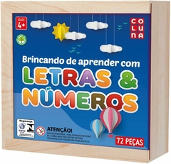 Jogo de Aprender Letras E Números, Coluna Madeira Pais e Filhos
