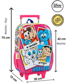 Mochila de Rodinhas Infantil Turma da Mônica Rosa IC39302MN - Luxcel 2024 na internet