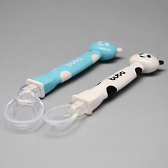 Kit 2 Colheres De Panda Em Silicone Azul - Buba 08234