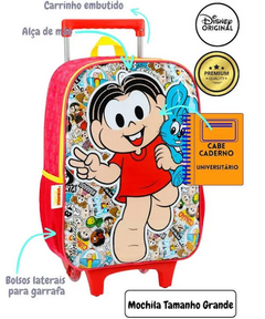 Mochila de Rodinhas Infantil Turma da Mônica Vermelho IC39302MN - Luxcel 2024 - comprar online