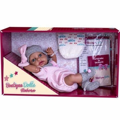 Boneca Reborn Boutique Dolls Reborn Com Macacao Rosa na internet