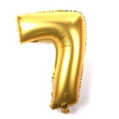 Balão Metalizado Numero 7 Dourado 70cm