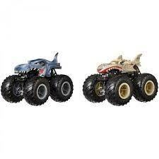 Hot Wheels Monster Trucks c/ 02 Monster Leopard Shark vs Mega Rex - Mattel - comprar online