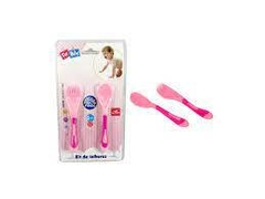 Kit Talheres com Garfo e Colher Rosa - Pais e Filhos