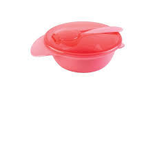 Kit Prato Bowl com Tampa e Colher 300ml Rosa - Buba - DecorToys Presentes & Brinquedos