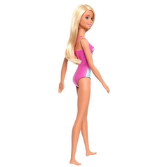 Boneca Barbie Praia Loira Maiô Rosa Floral GHW37 - Mattel - loja online