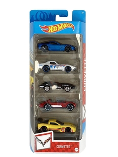 Hot Wheels Conjunto Com 5 Carros Corvette Mattel Gtn35