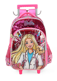 Mochila com Rodinhas Barbie Pet Paetê - Luxcel - comprar online