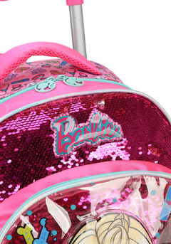 Imagem do Mochila com Rodinhas Barbie Pet Paetê - Luxcel