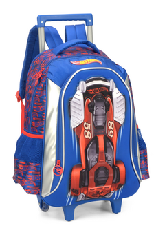 Mochila com Rodinhas Hot Wheels Vermelho - Luxcel