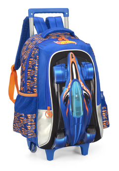 Mochila com Rodinhas Hot Wheels Laranja - Luxcel