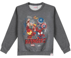 Blusão Moletom Marvel Avengers Cinza - Malwee