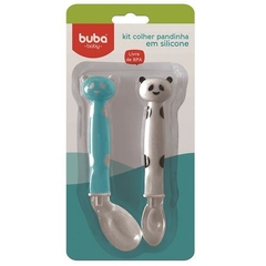 Kit 2 Colheres De Panda Em Silicone Azul - Buba 08234 na internet