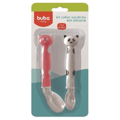 Kit Colher Pandinha Silicone Rosa - Buba - comprar online