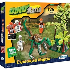 Brinquedo para Montar Dino Expedição Raptor 126 Peças Xalingo, Multicor