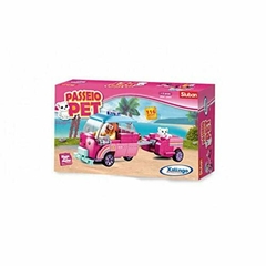 Blocos Montar Passeio Pet De Carro Rosa 116 Peças - Xalingo - comprar online