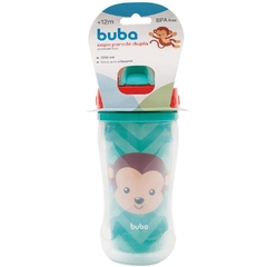 Copo com Parede Dupla C/ Canudo 320ml Macaco - Buba - DecorToys Presentes & Brinquedos