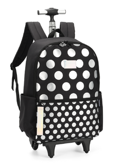 Mochila com Rodinhas Preto Poá Up4You - Luxcel - comprar online