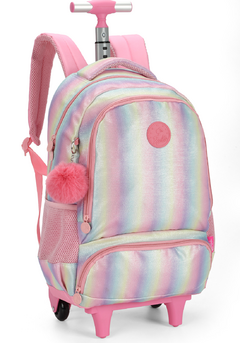 Mochila com Rodinhas Barbie Rosa Glow Arco-Íris - Luxcel - comprar online